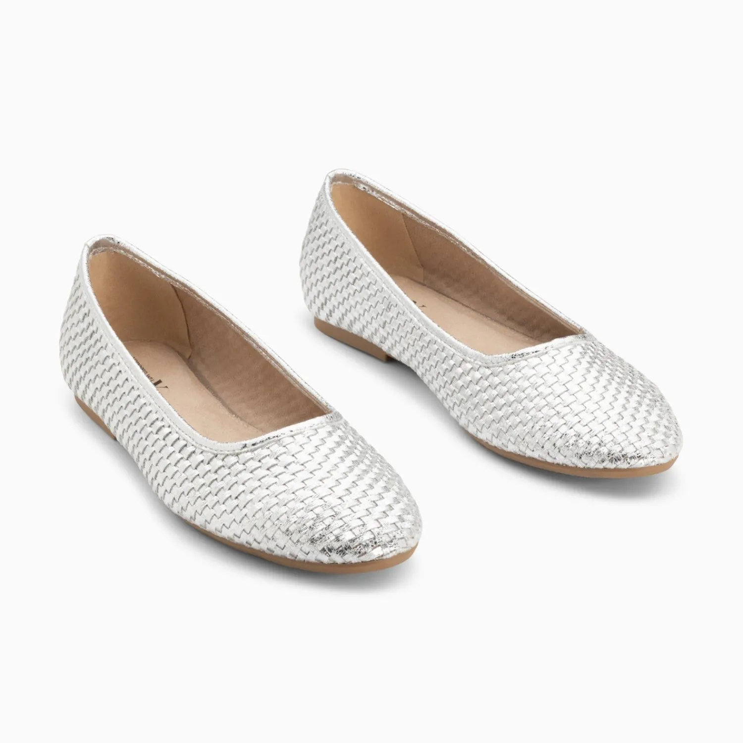 Vanessa Wu Mocassins, Derbies, Ballerines>Ballerines Provence Tressees Argent