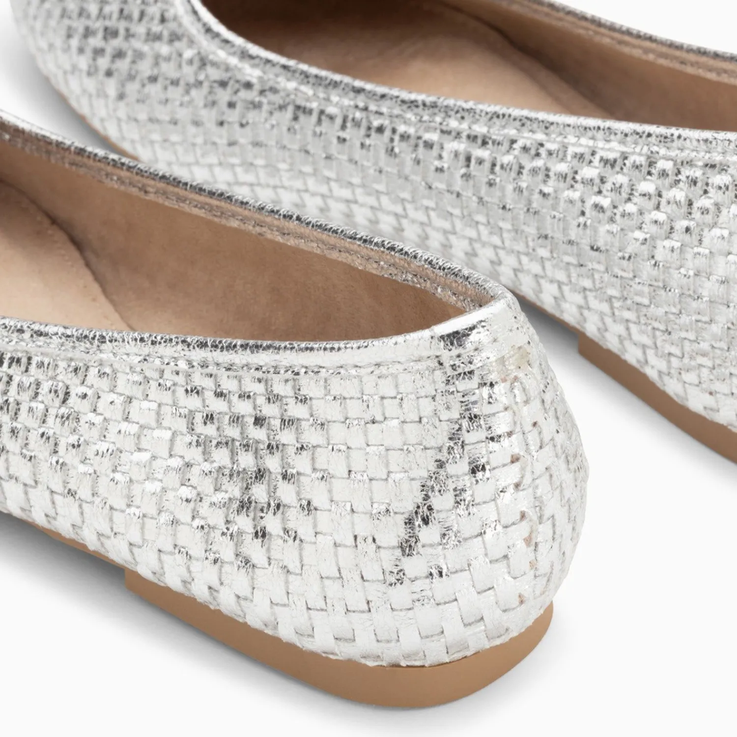 Vanessa Wu Mocassins, Derbies, Ballerines>Ballerines Provence Tressees Argent