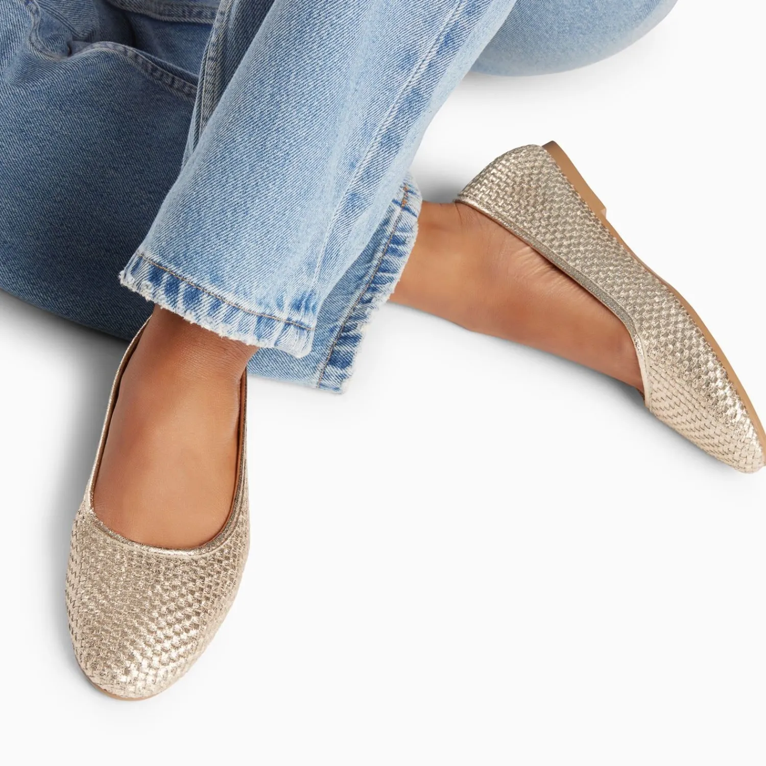 Vanessa Wu Mocassins, Derbies, Ballerines>Ballerines Provence Tressees Or