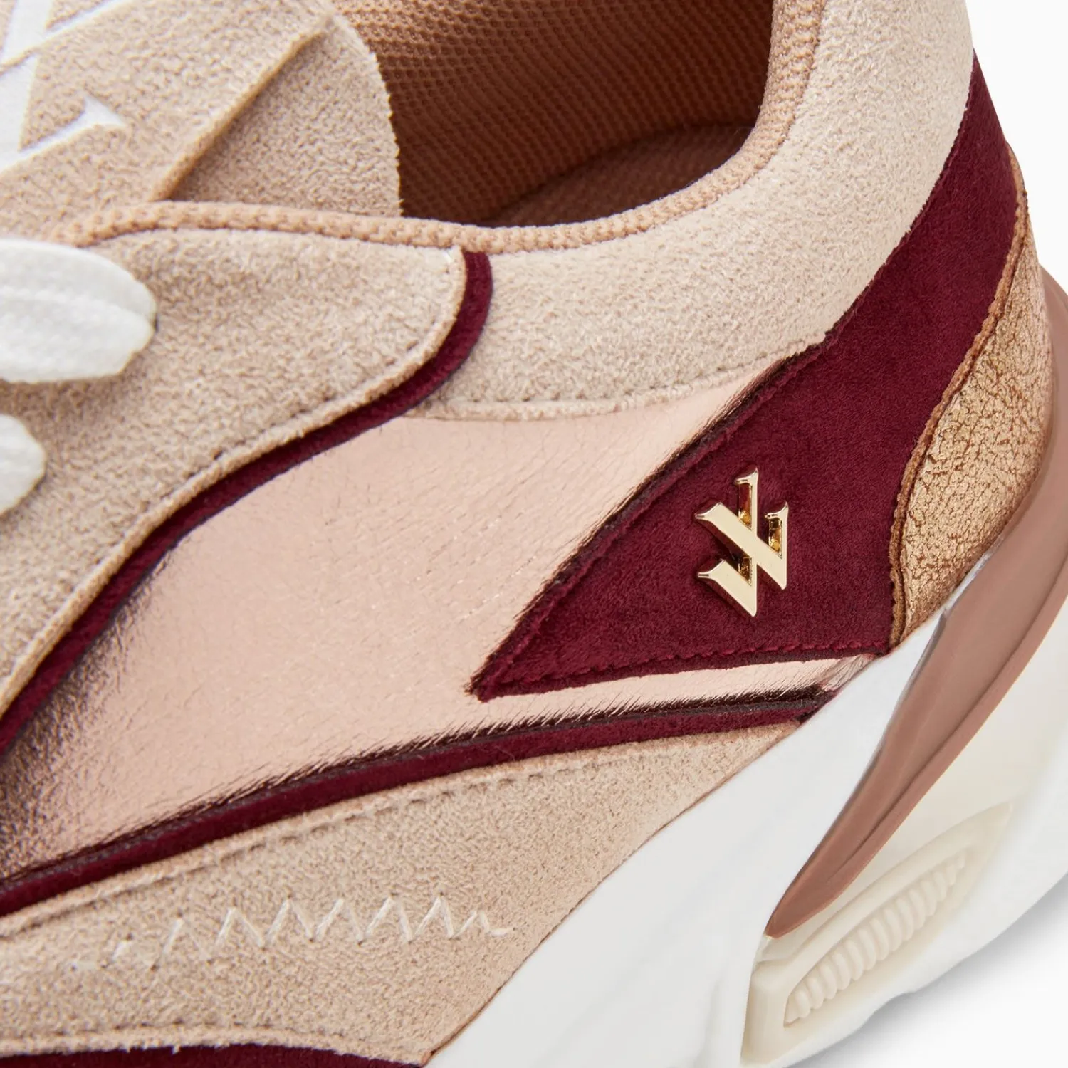 Vanessa Wu Sneakers>Baskets Agnes Beige Et Prune A Semelle Oversize