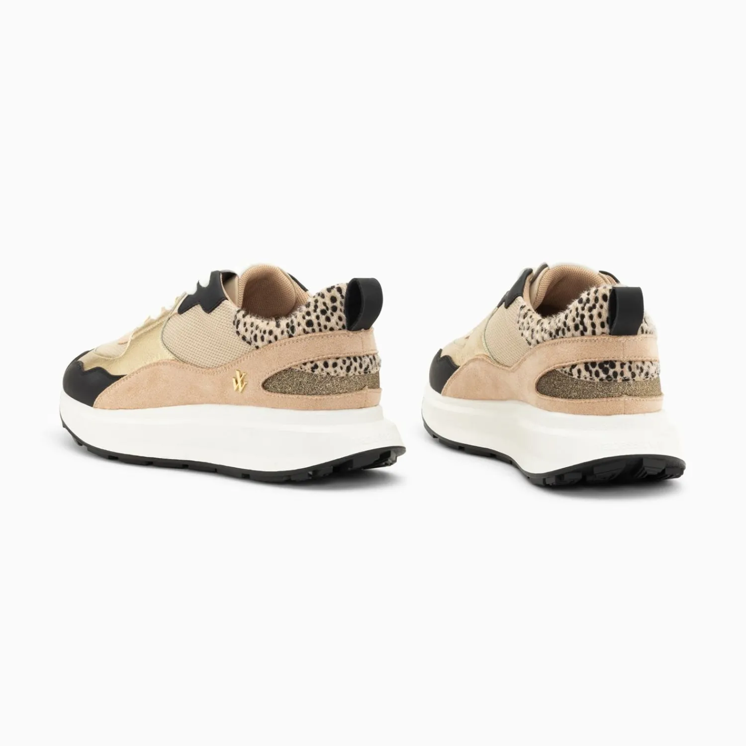 Vanessa Wu Sneakers>Baskets Alice Beige Et Noir A Semelle Oversize