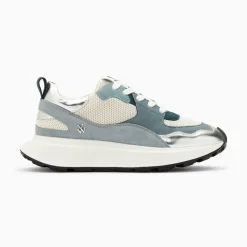 Vanessa Wu Sneakers>Baskets Alice Bleu Et Argent A Semelle Oversize