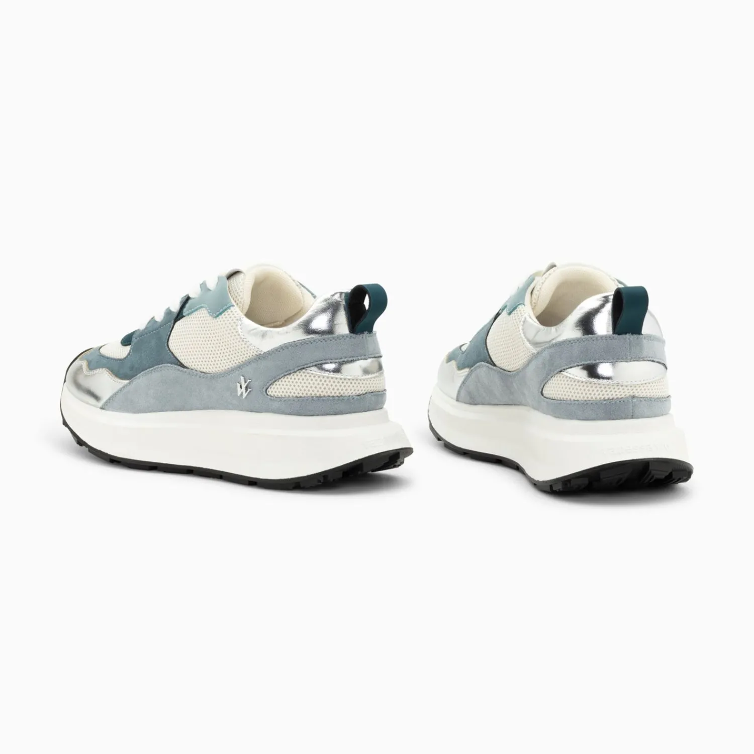 Vanessa Wu Sneakers>Baskets Alice Bleu Et Argent A Semelle Oversize