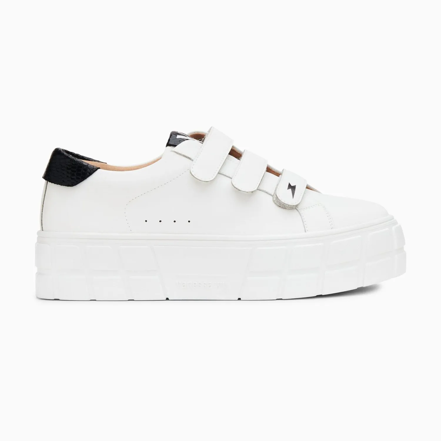 Vanessa Wu Sneakers>Baskets Angela Blanc Et Noir Serpent A Plateforme