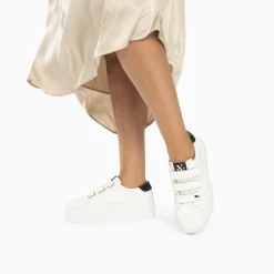Vanessa Wu Sneakers>Baskets Angela Blanc Et Noir Serpent A Plateforme