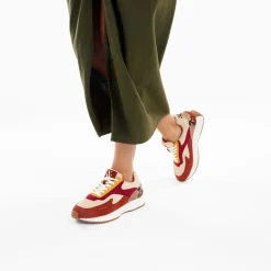 Vanessa Wu Sneakers>Baskets Anouk Marron Et Beige A Semelle Running