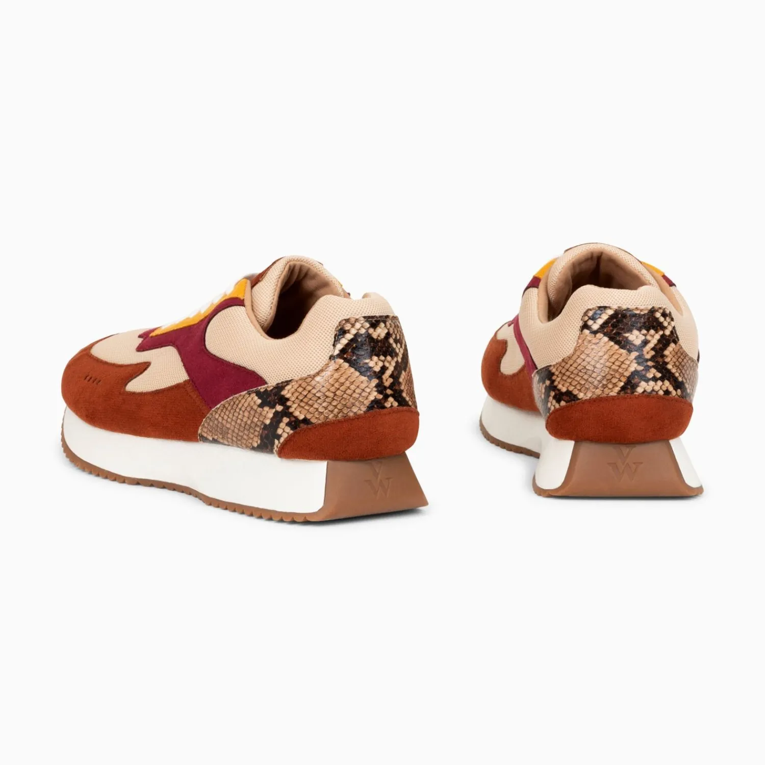 Vanessa Wu Sneakers>Baskets Anouk Marron Et Beige A Semelle Running