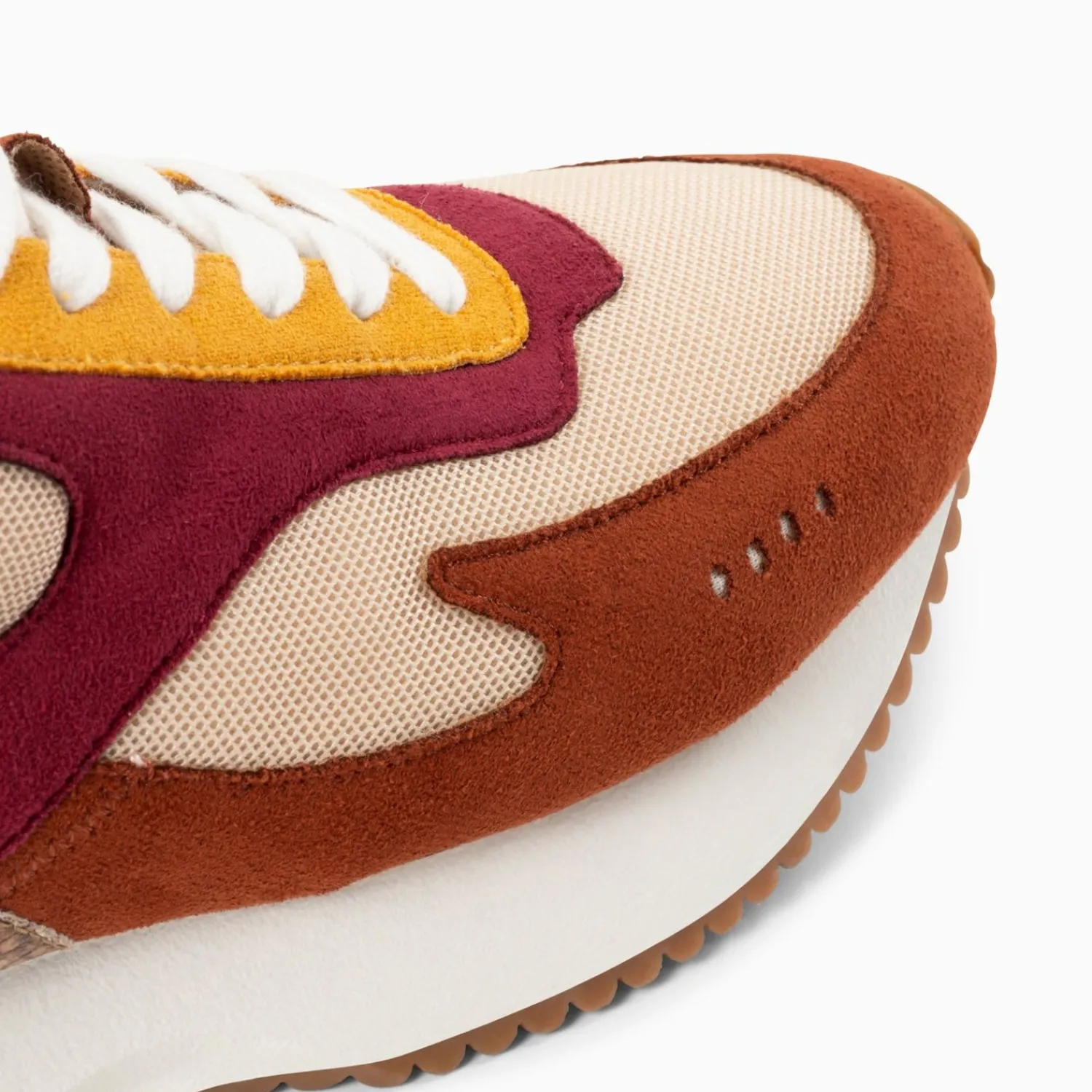 Vanessa Wu Sneakers>Baskets Anouk Marron Et Beige A Semelle Running