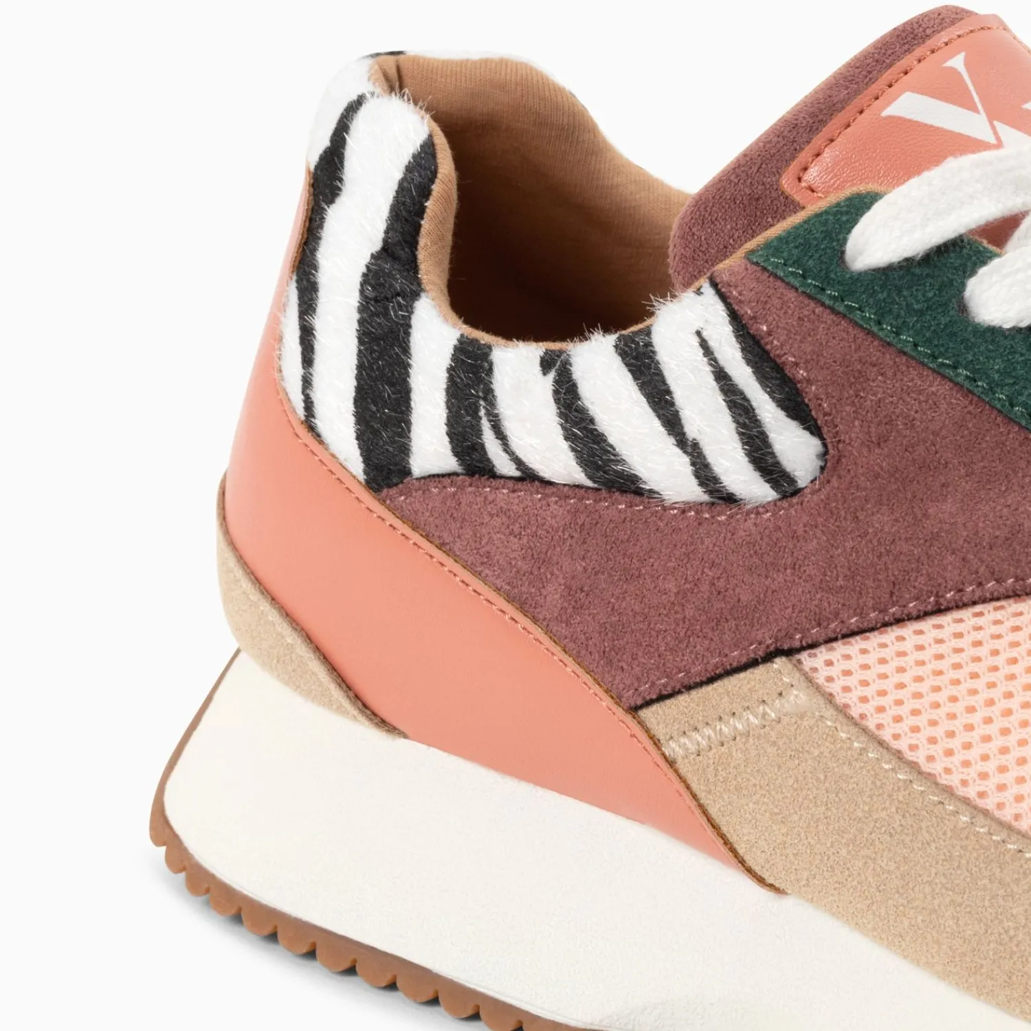 Vanessa Wu Sneakers>Baskets Anouk Rose Et Beige A Semelle Running