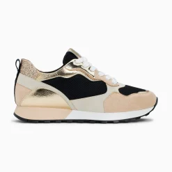 Vanessa Wu Sneakers>Baskets Berenice Noir Et Beige A Semelle Running