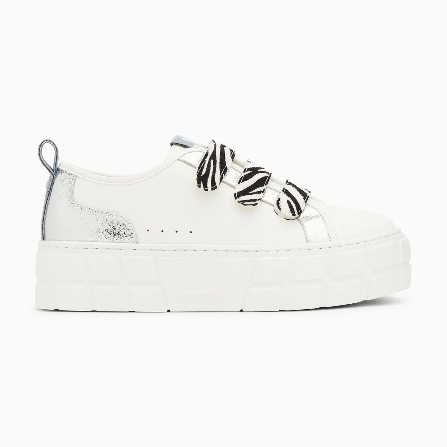 Vanessa Wu Sneakers>Baskets Bridget Argent Et Zebre A Plateforme