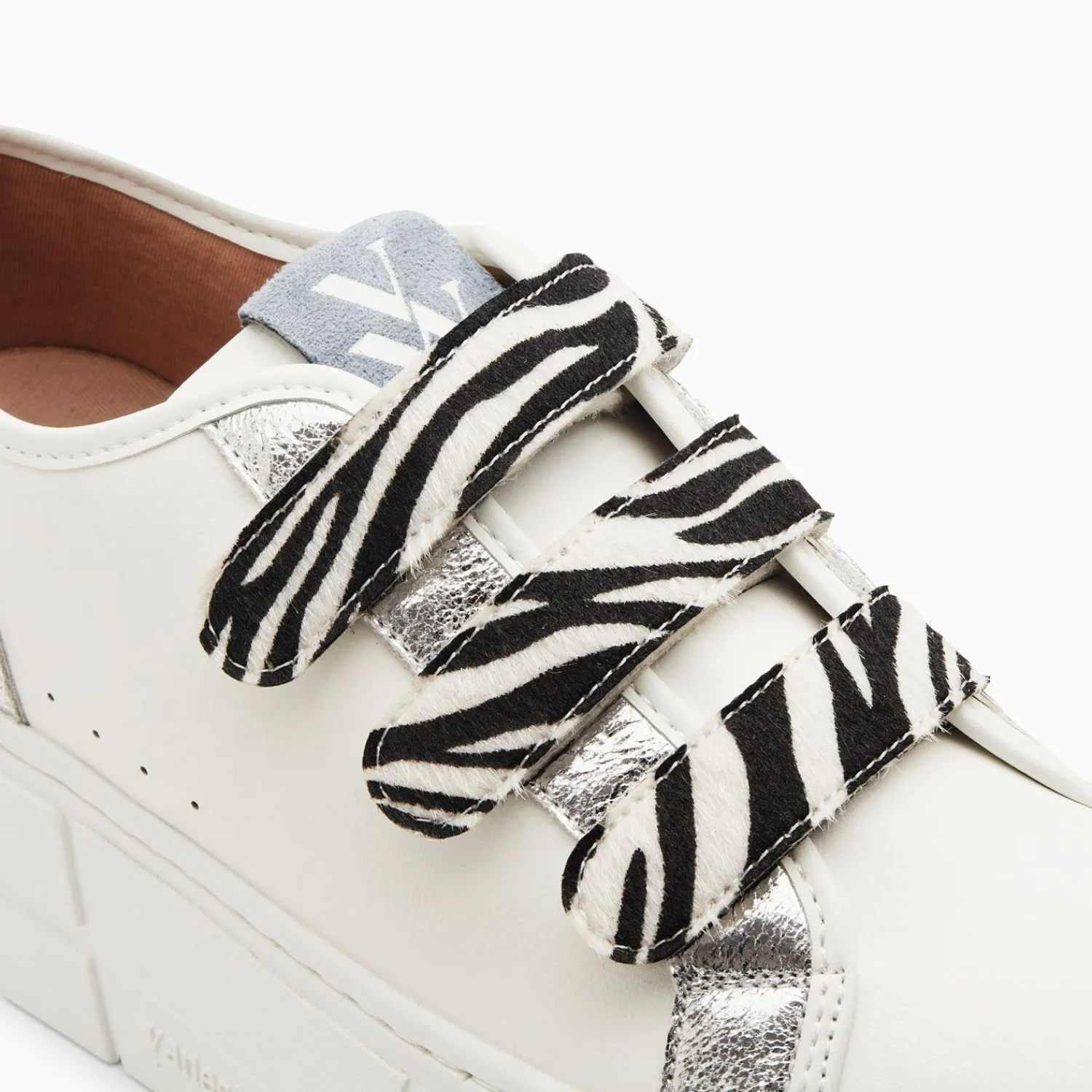 Vanessa Wu Sneakers>Baskets Bridget Argent Et Zebre A Plateforme