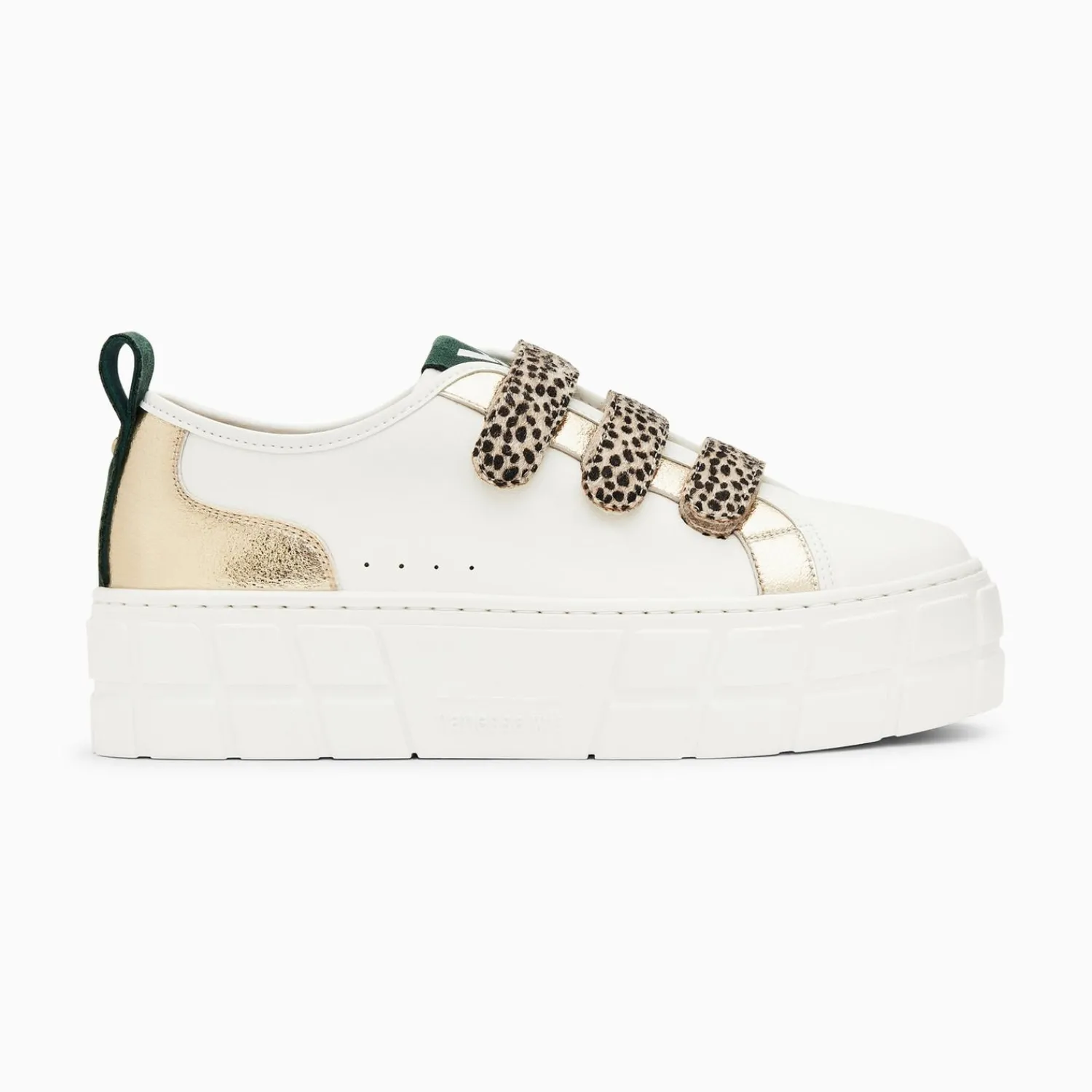 Vanessa Wu Sneakers>Baskets Bridget Or Et Guepard A Plateforme