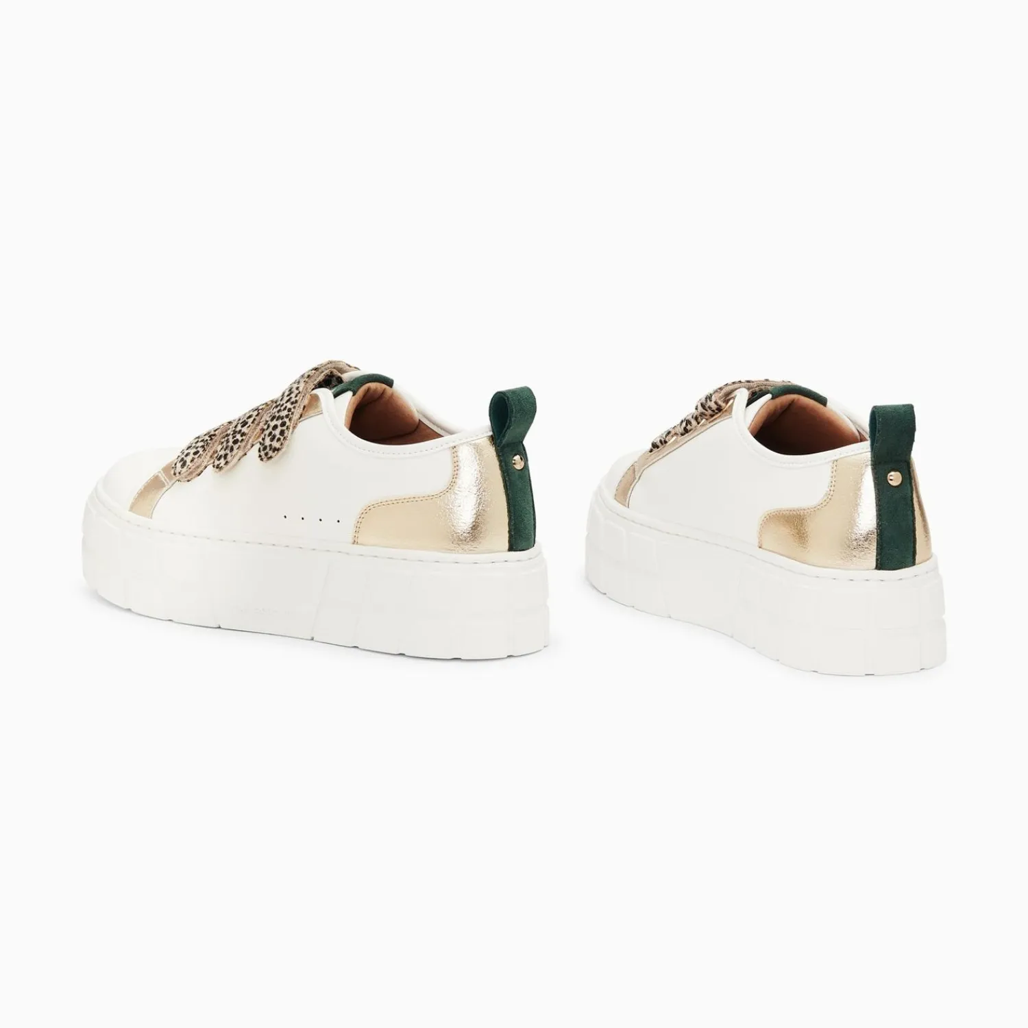 Vanessa Wu Sneakers>Baskets Bridget Or Et Guepard A Plateforme