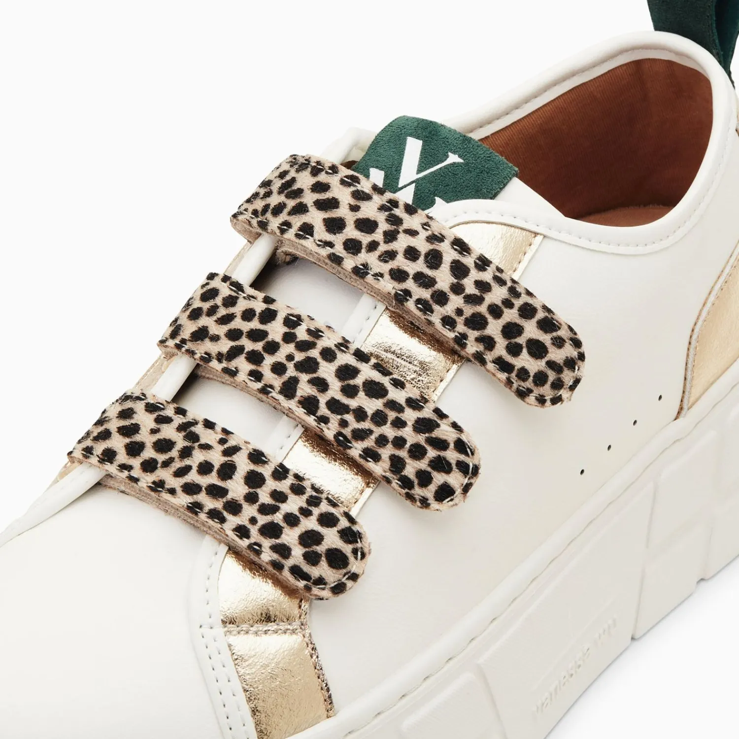 Vanessa Wu Sneakers>Baskets Bridget Or Et Guepard A Plateforme
