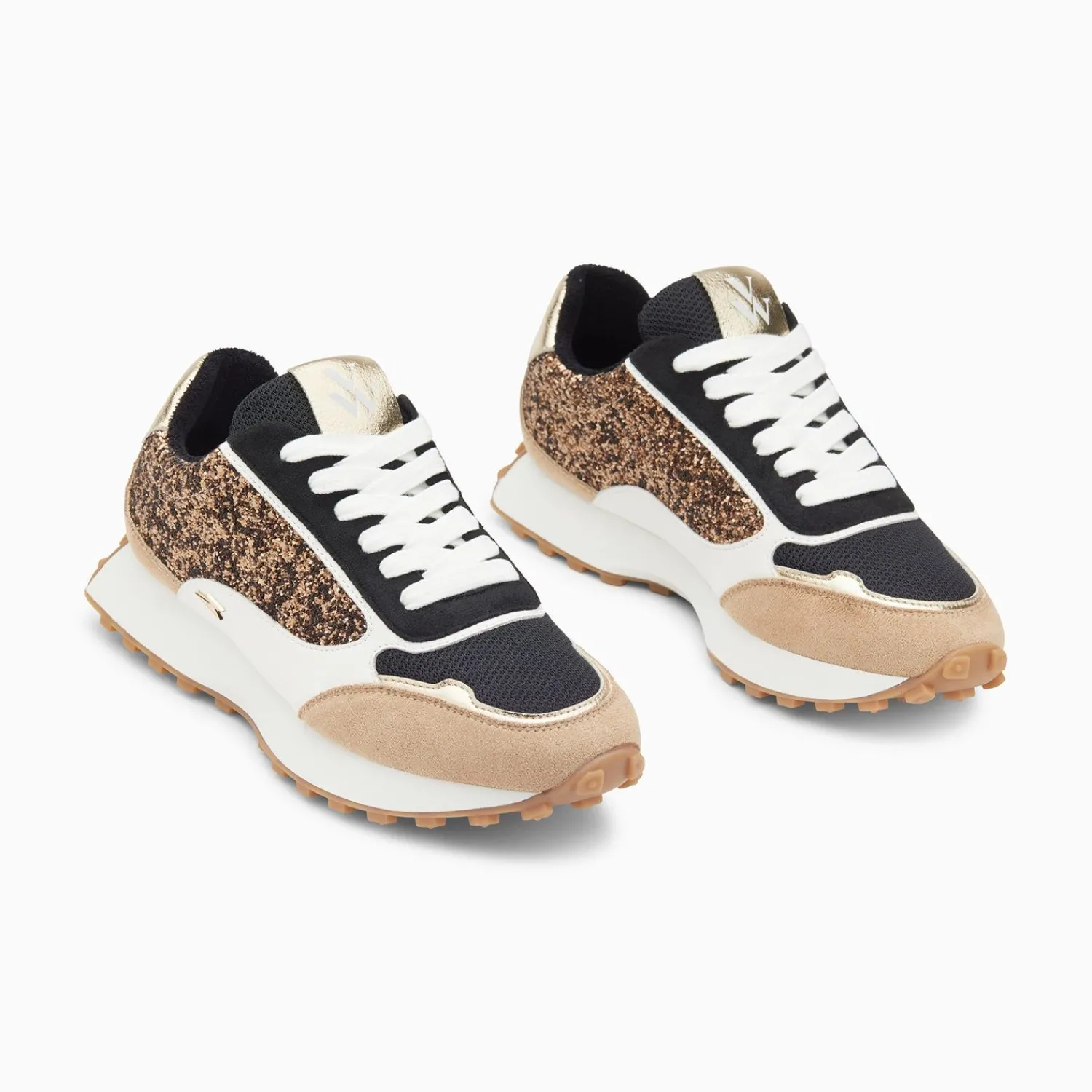 Vanessa Wu Sneakers>Baskets Cassandra Bronze A Paillettes Et Semelle Running