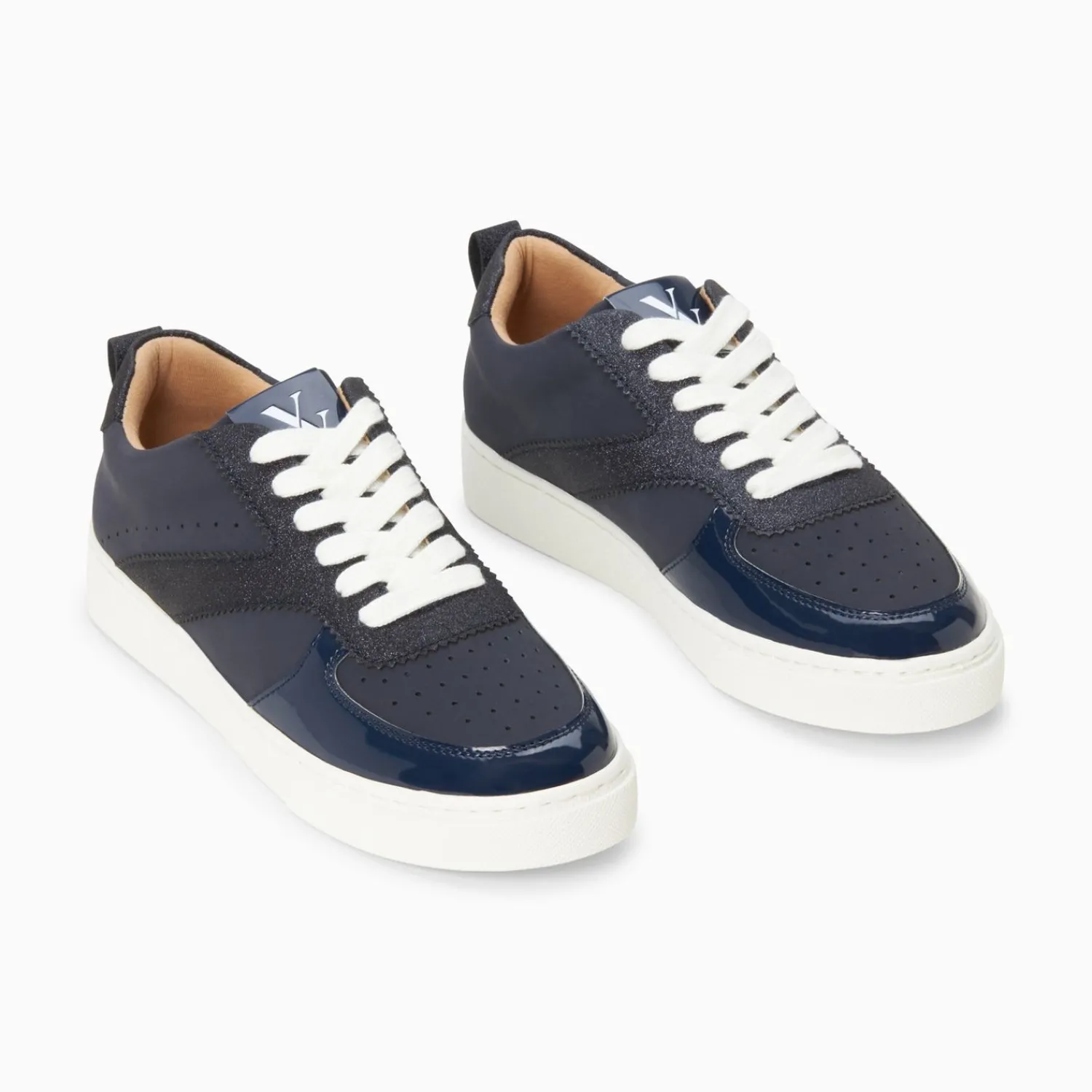 Vanessa Wu Sneakers>Baskets Celeste Bleu Nuit A Lacets