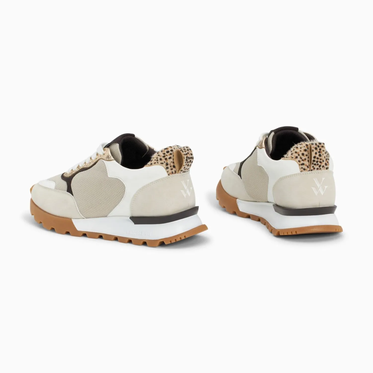 Vanessa Wu Sneakers>Baskets Coeur Gloria Beiges A Semelle Running