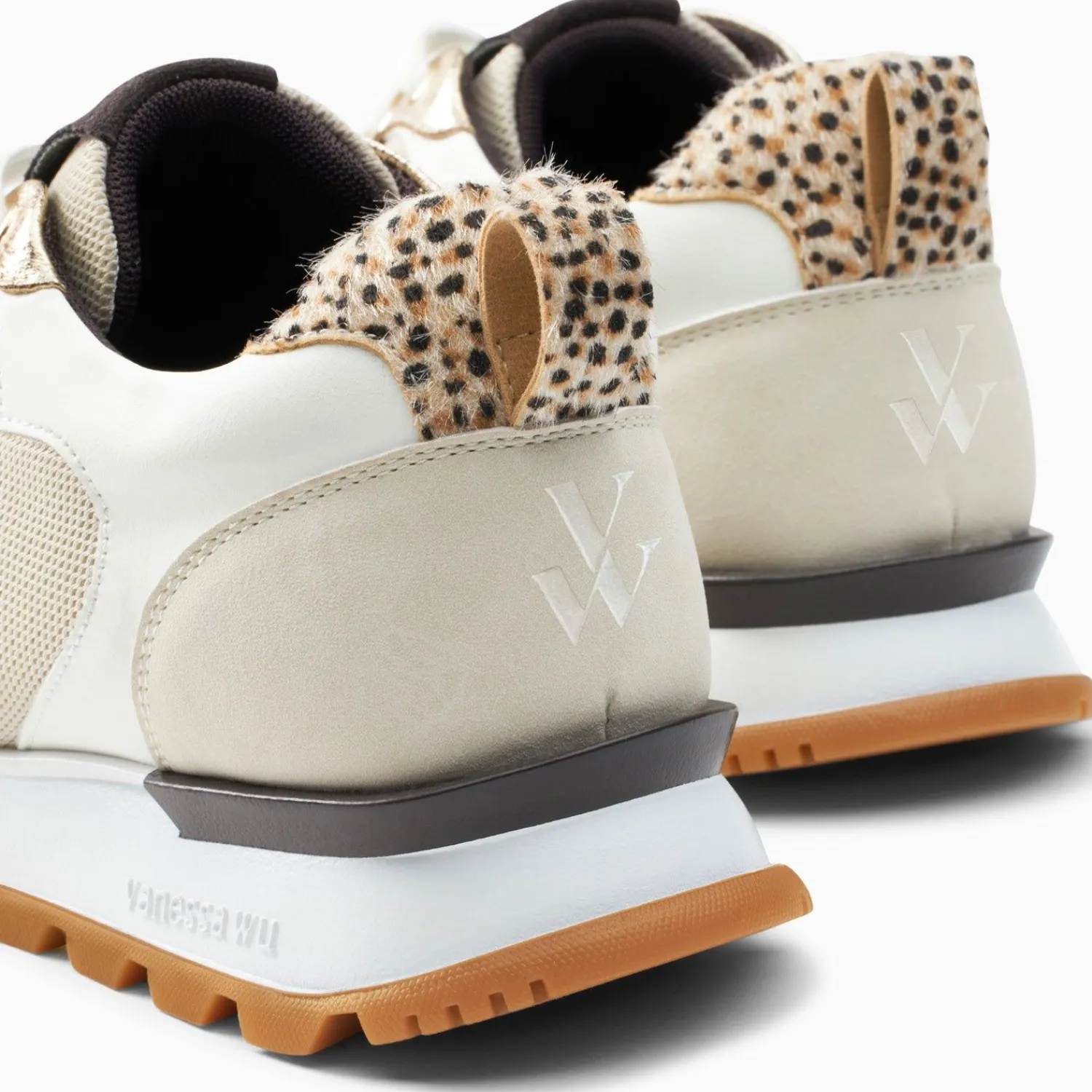 Vanessa Wu Sneakers>Baskets Coeur Gloria Beiges A Semelle Running