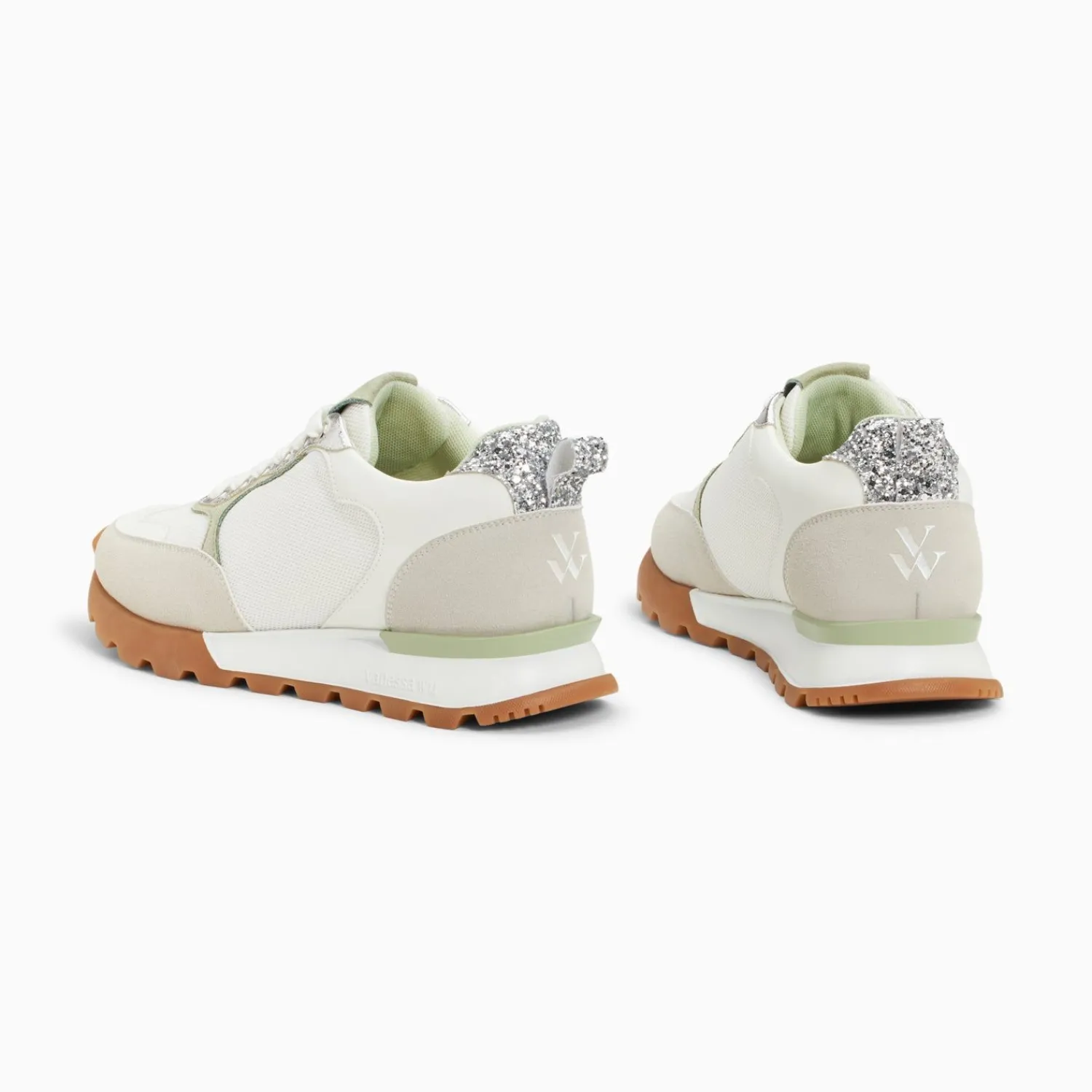 Vanessa Wu Sneakers>Baskets Coeur Gloria Blanches A Semelle Running