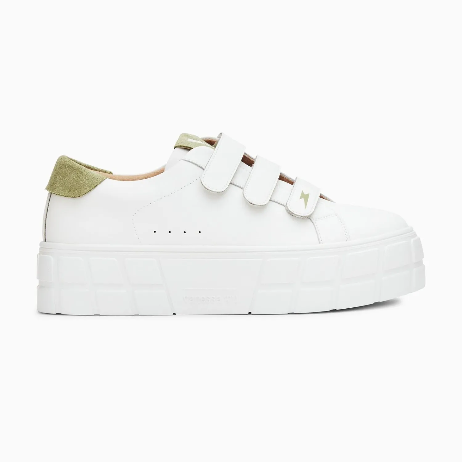 Vanessa Wu Sneakers>Baskets Coraline Blanc Et Vert A Plateforme
