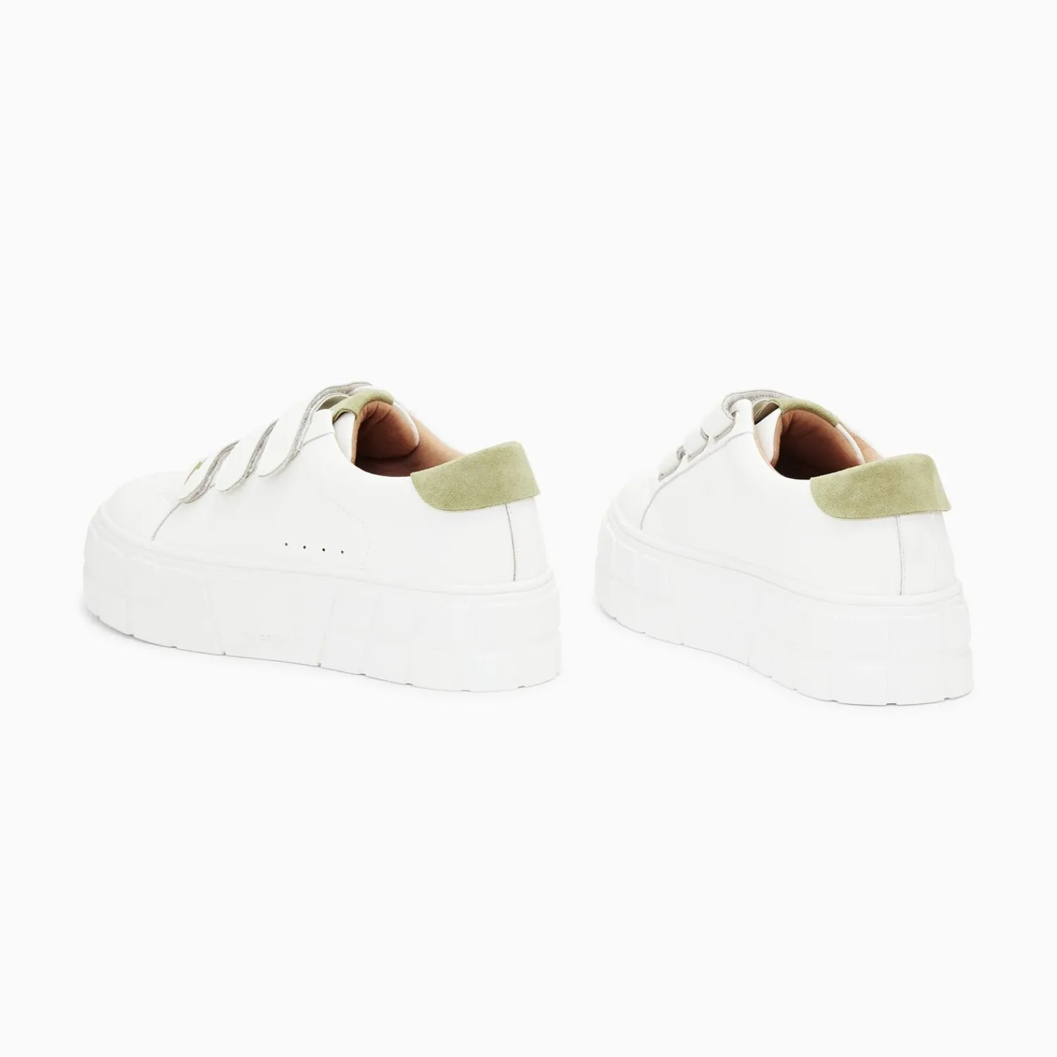 Vanessa Wu Sneakers>Baskets Coraline Blanc Et Vert A Plateforme