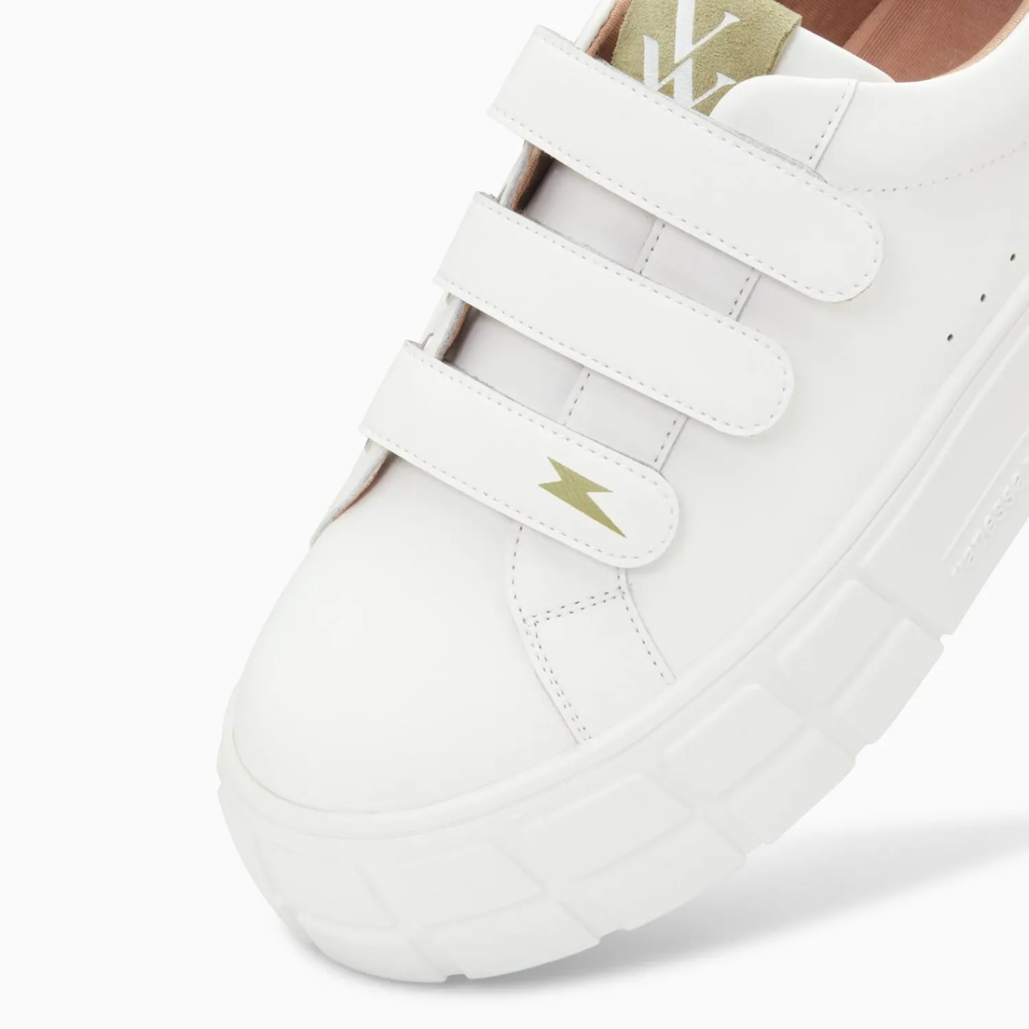 Vanessa Wu Sneakers>Baskets Coraline Blanc Et Vert A Plateforme