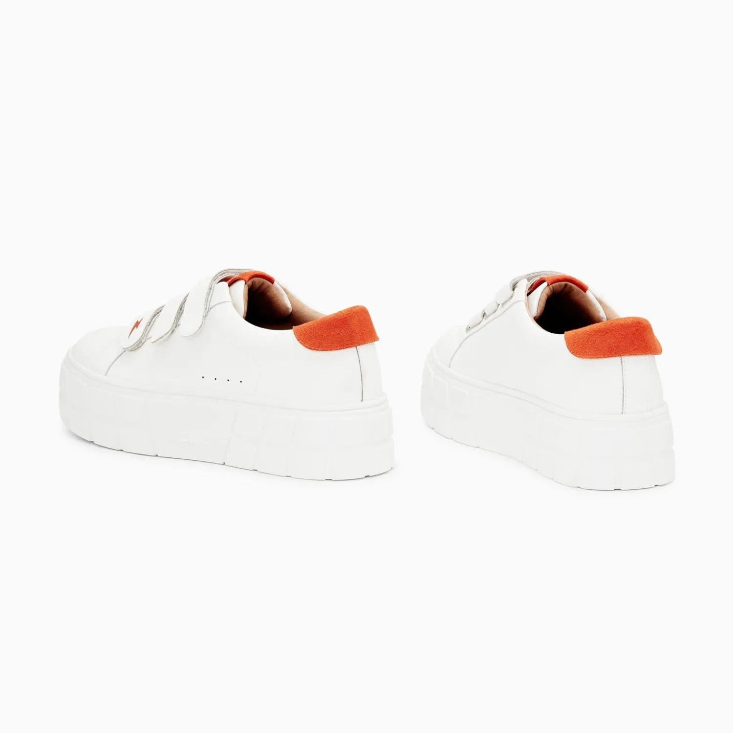 Vanessa Wu Sneakers>Baskets Coraline Blanc Et Orange A Plateforme