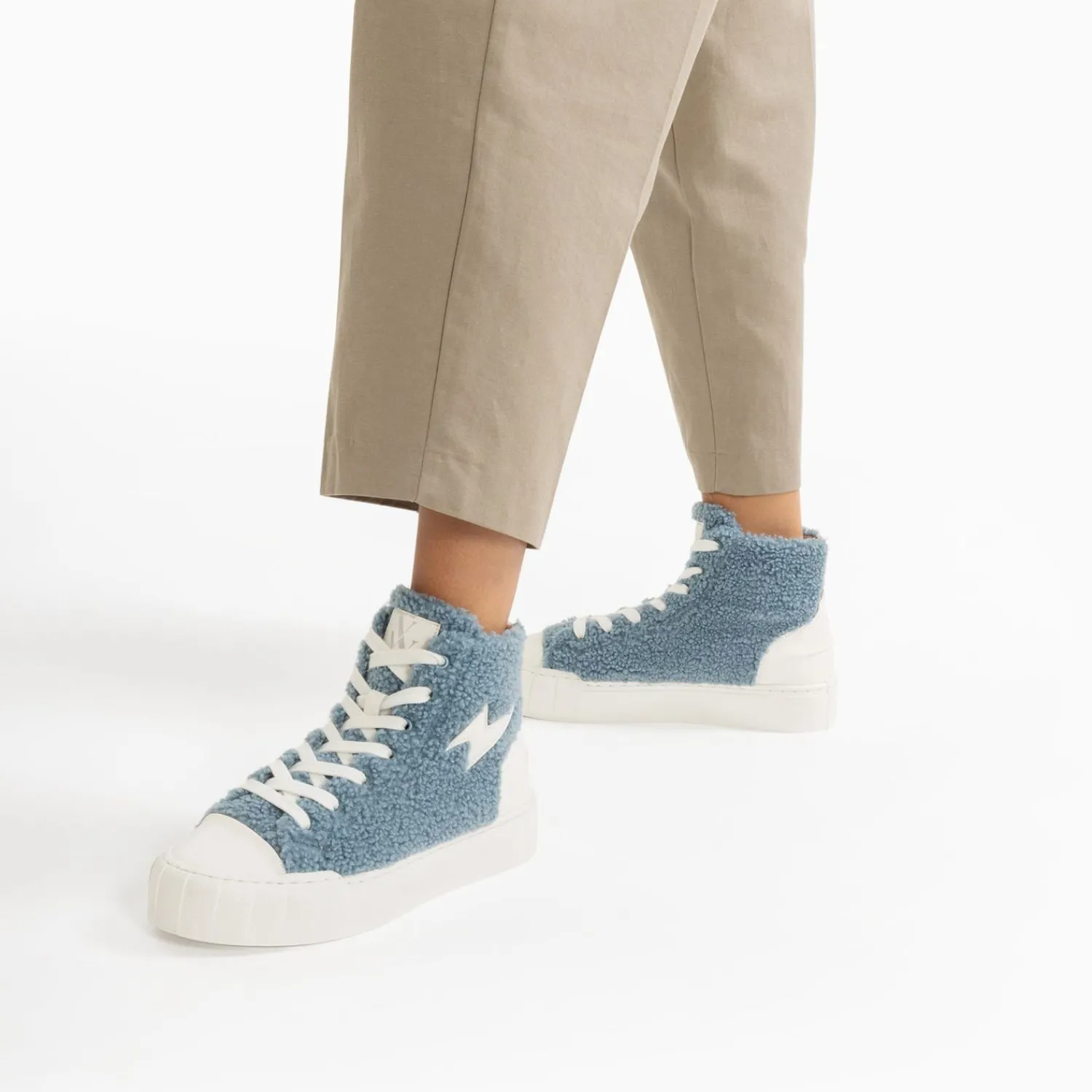 Vanessa Wu Sneakers>Baskets Eclair Alba Montantes Bleu-Gris