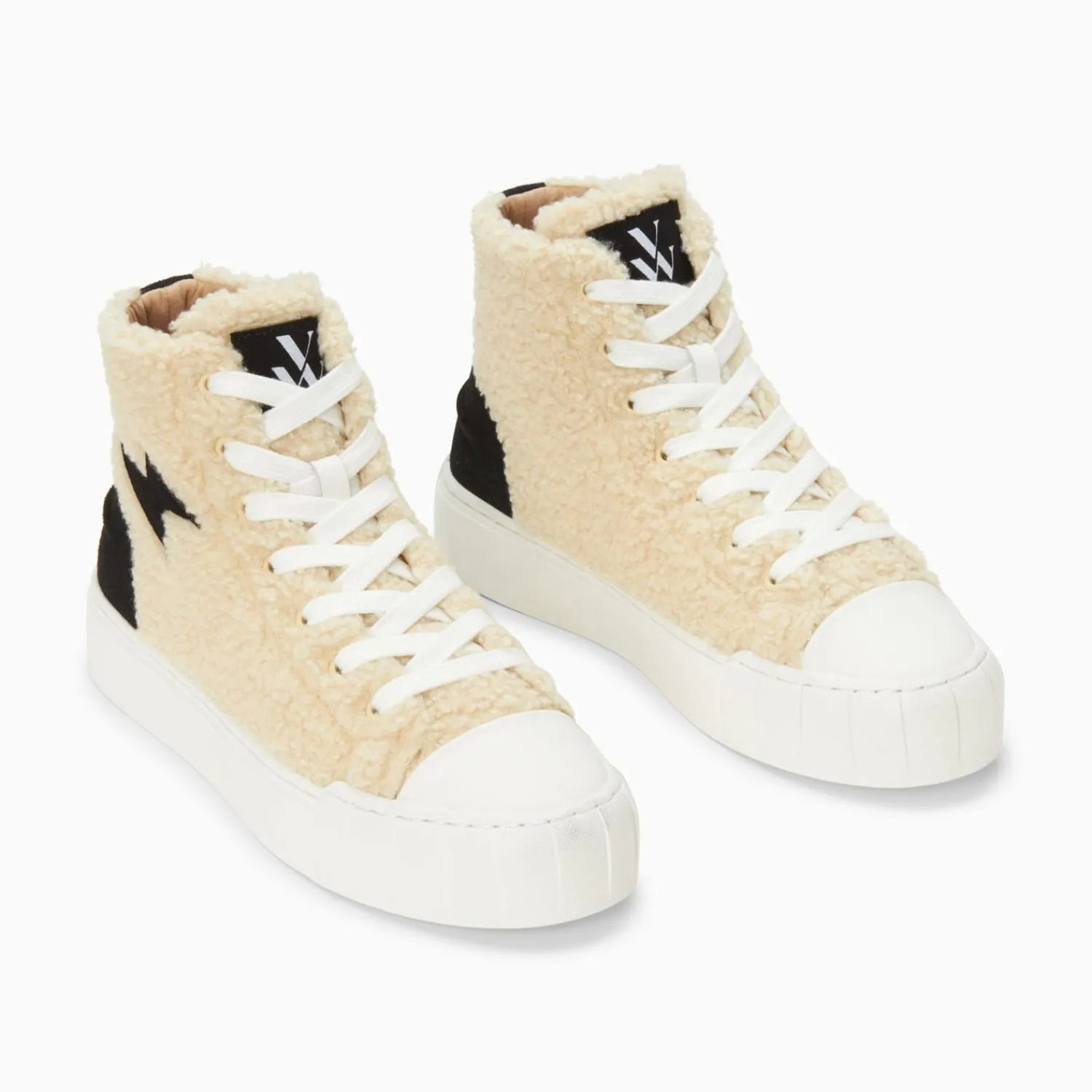 Vanessa Wu Sneakers>Baskets Eclair Alba Montantes Blanc Casse