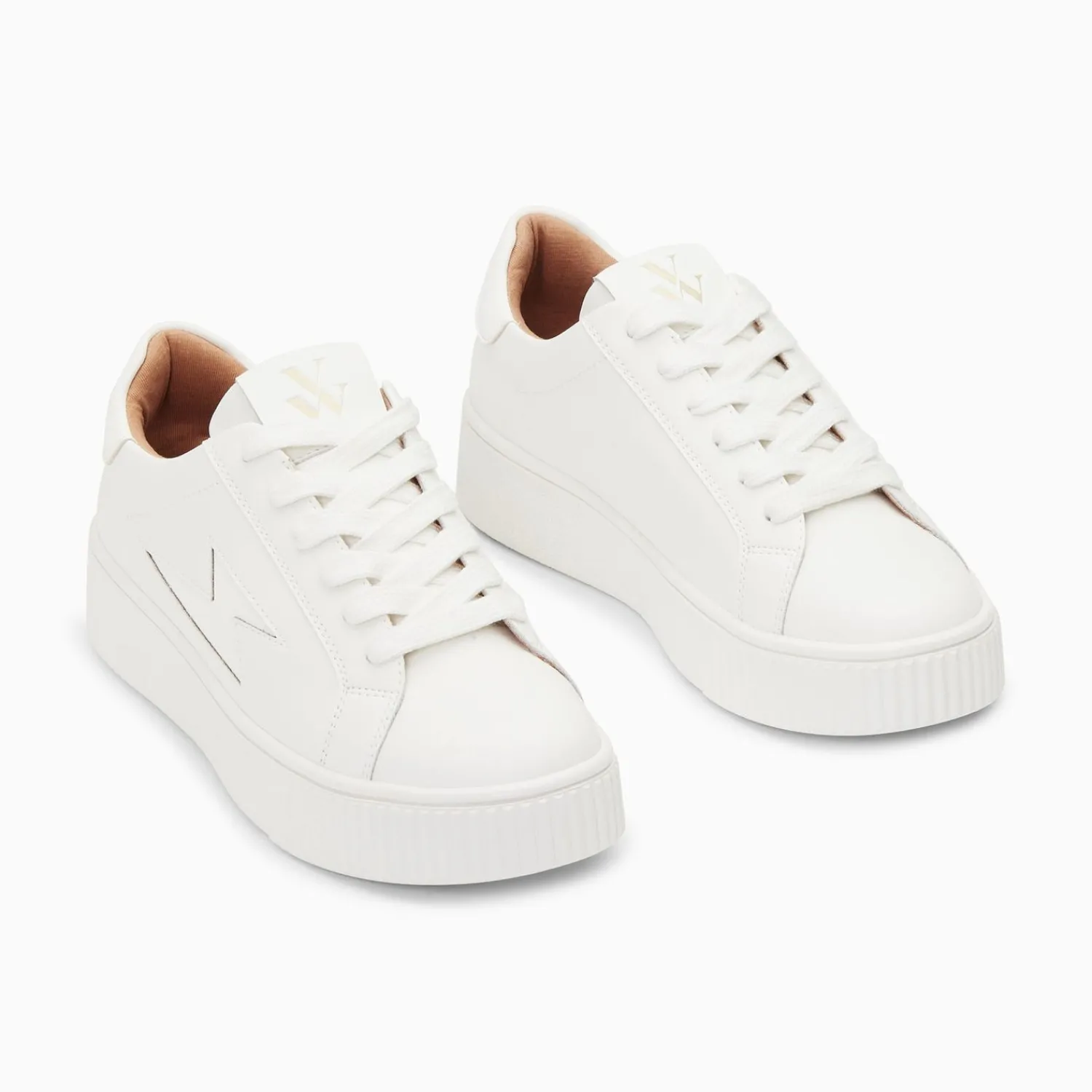 Vanessa Wu Sneakers>Baskets Eclair Angie Blanches Monochrome A Lacets