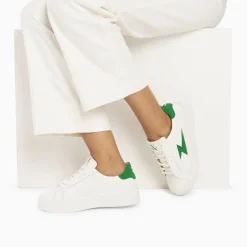 Vanessa Wu Sneakers>Baskets Eclair Angie Blanc Et Vert A Lacets