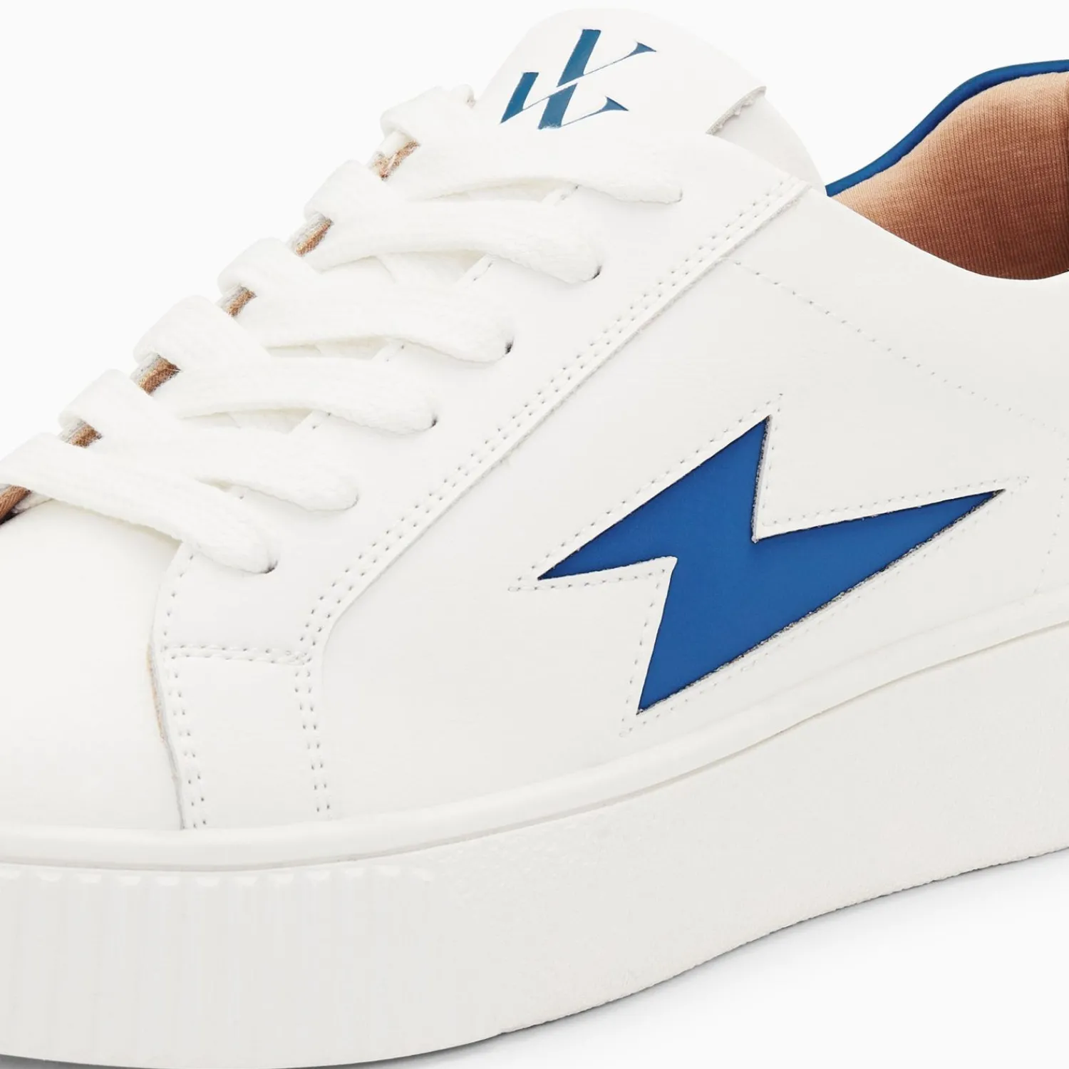 Vanessa Wu Sneakers>Baskets Eclair Angie Blanc Et Bleu A Lacets