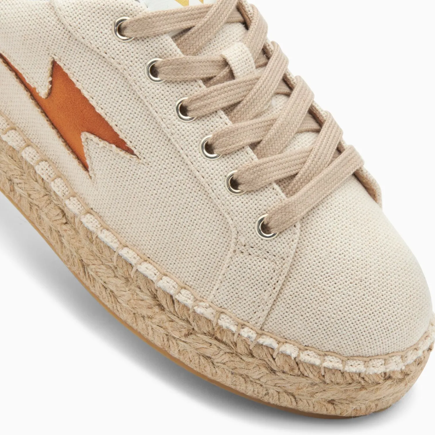 Vanessa Wu Sneakers>Baskets Eclair April Beige Et Orange A Semelle Espadrille