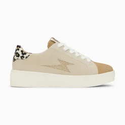 Vanessa Wu Sneakers>Baskets Eclair Berthe Beige Et Camel A Lacets