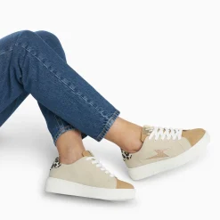 Vanessa Wu Sneakers>Baskets Eclair Berthe Beige Et Camel A Lacets
