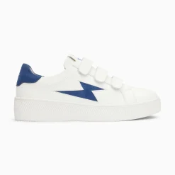 Vanessa Wu Sneakers>Baskets Eclair Camelia Blanc Et Marine A Scratchs