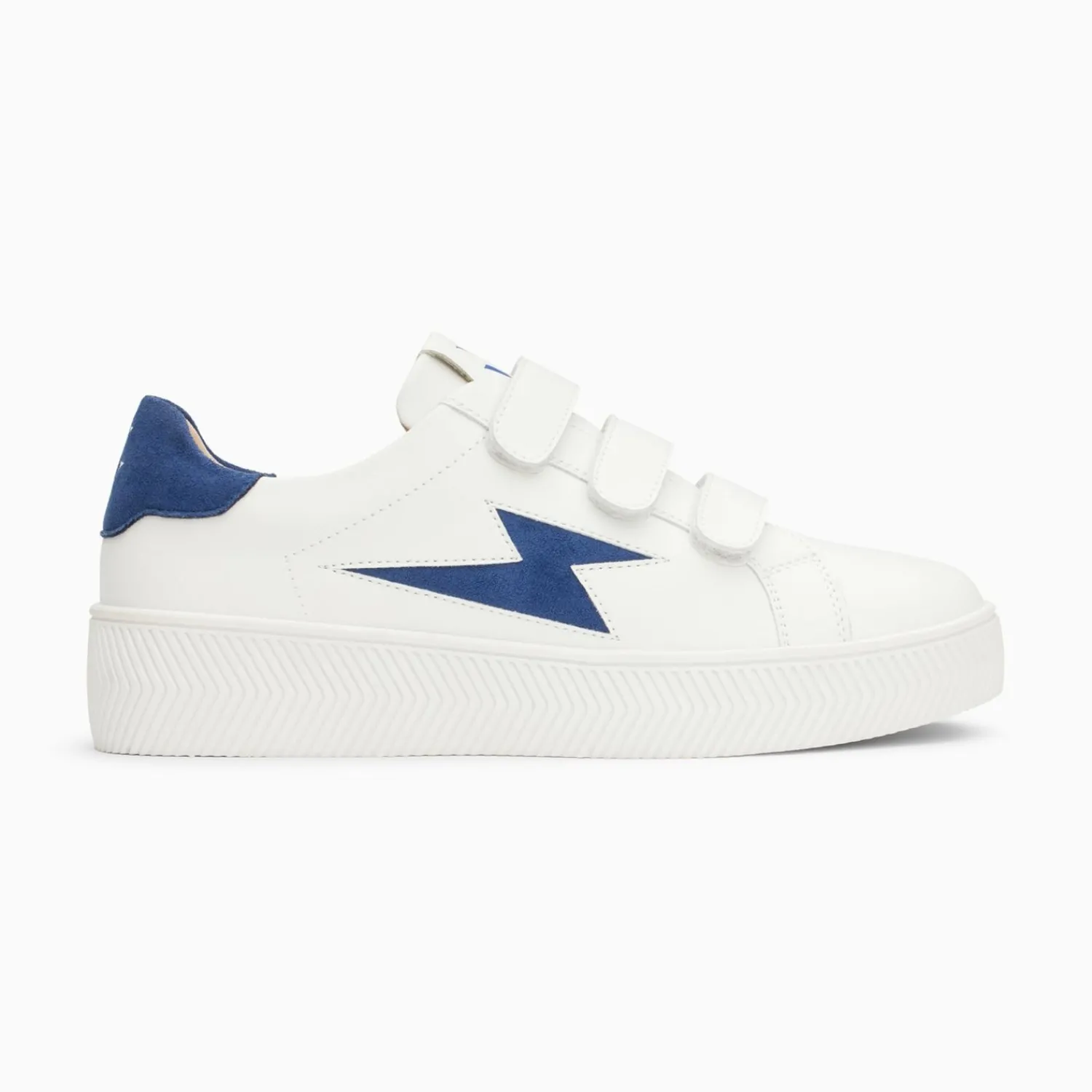 Vanessa Wu Sneakers>Baskets Eclair Camelia Blanc Et Marine A Scratchs