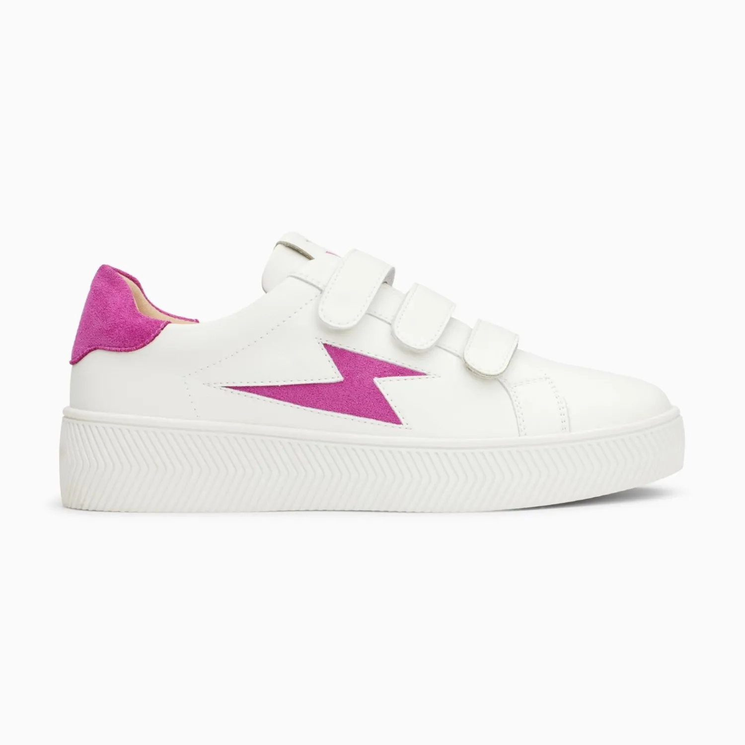 Vanessa Wu Sneakers>Baskets Eclair Camelia Blanc Et Magenta A Scratchs