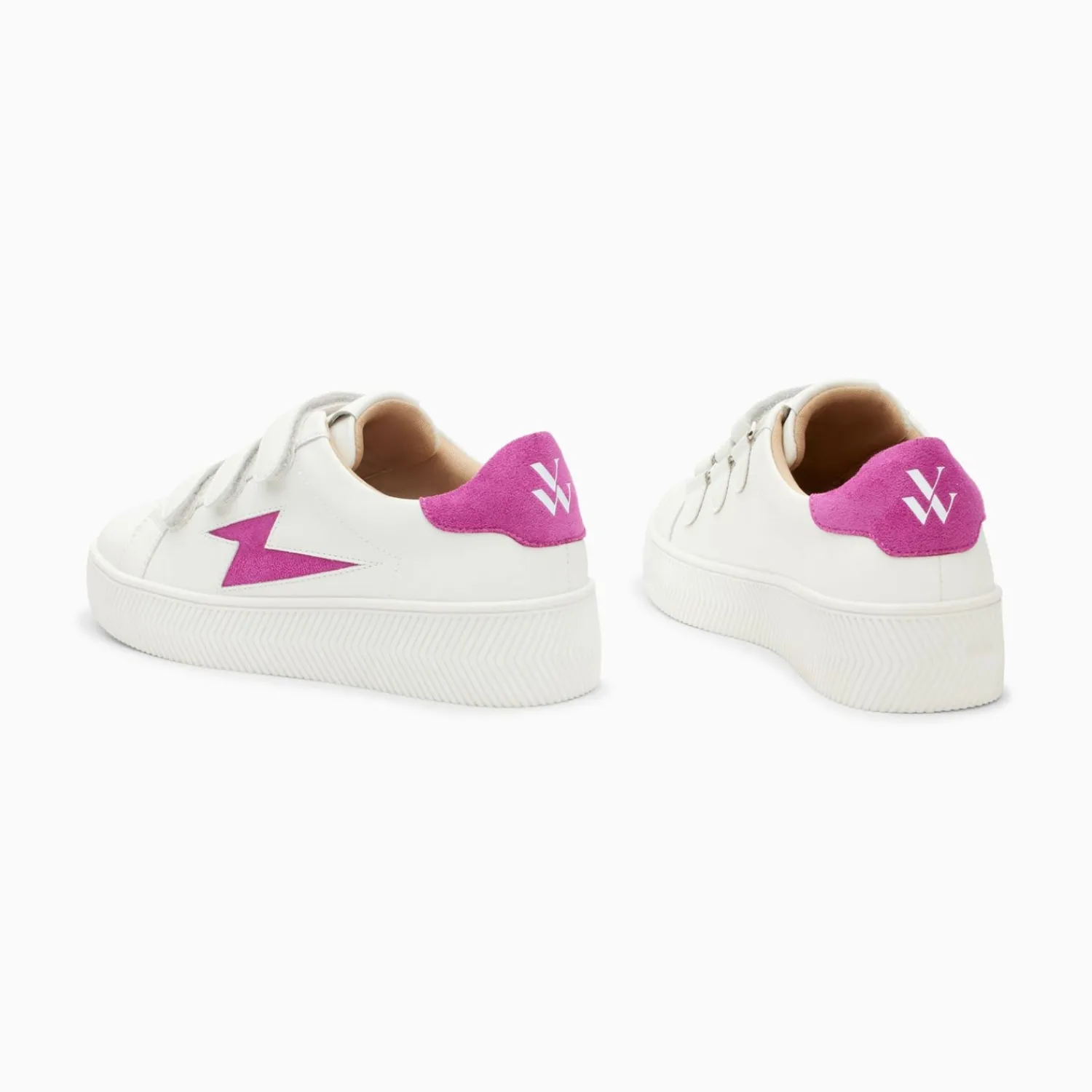 Vanessa Wu Sneakers>Baskets Eclair Camelia Blanc Et Magenta A Scratchs