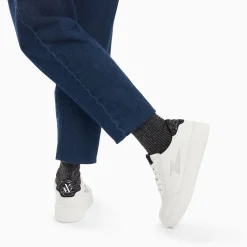 Vanessa Wu Sneakers>Baskets Eclair Carolane Blanc Et Noir Imprime Zebre A Lacets