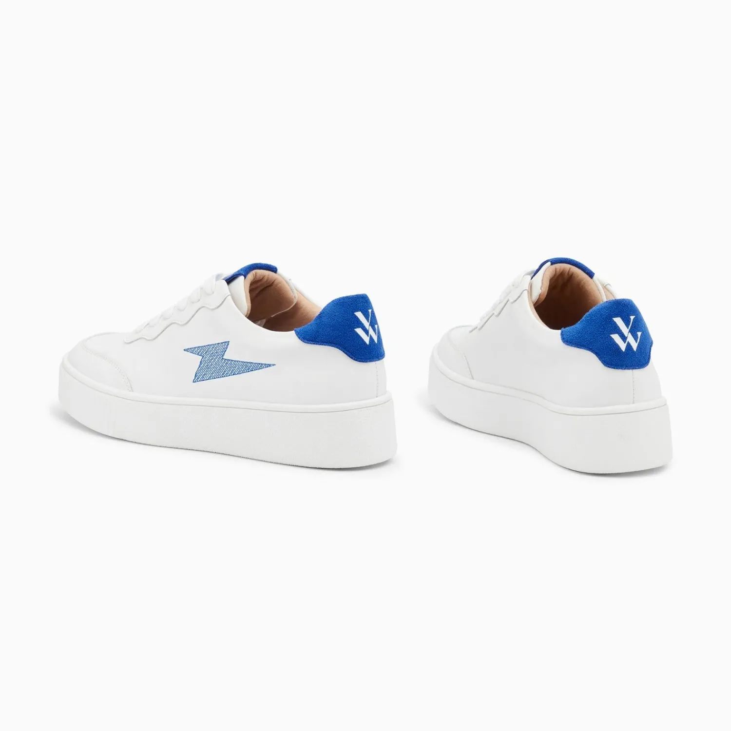Vanessa Wu Sneakers>Baskets Eclair Carolane Blanc Et Bleu A Lacets