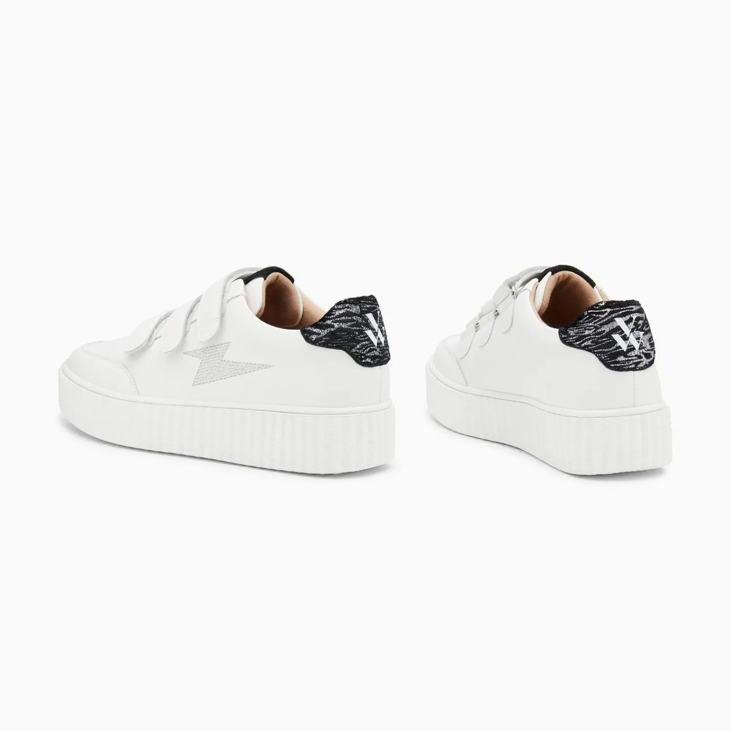 Vanessa Wu Sneakers>Baskets Eclair Damia Blanc Et Noir Imprime Zebre A Scratchs