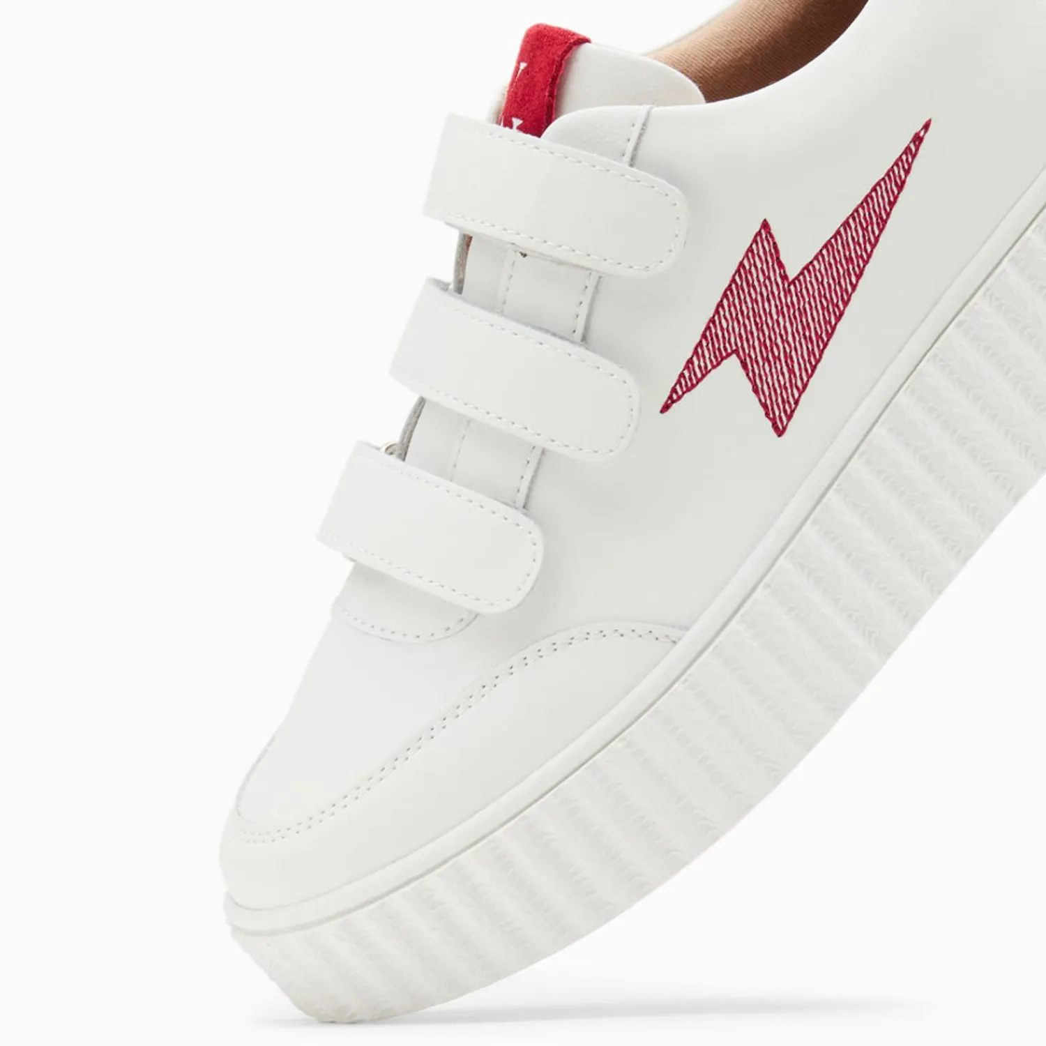 Vanessa Wu Sneakers>Baskets Eclair Damia Blanc Et Rouge A Scratchs