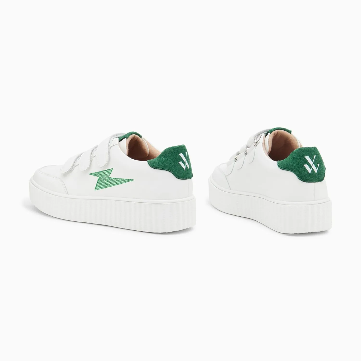 Vanessa Wu Sneakers>Baskets Eclair Damia Blanc Et Vert A Scratchs