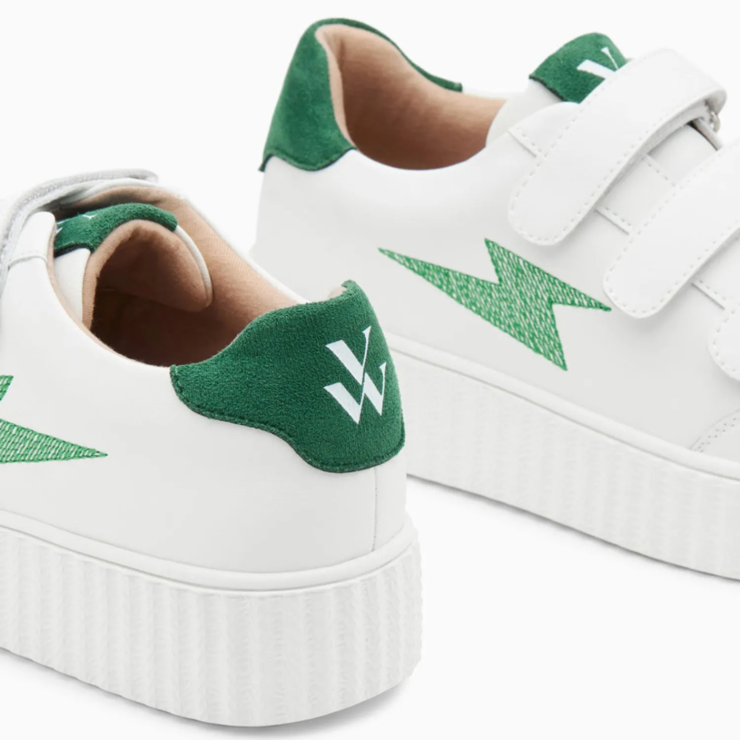 Vanessa Wu Sneakers>Baskets Eclair Damia Blanc Et Vert A Scratchs