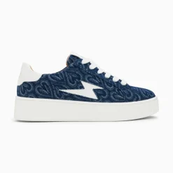 Vanessa Wu Sneakers>Baskets Eclair Enola Denim Coeur A Lacets