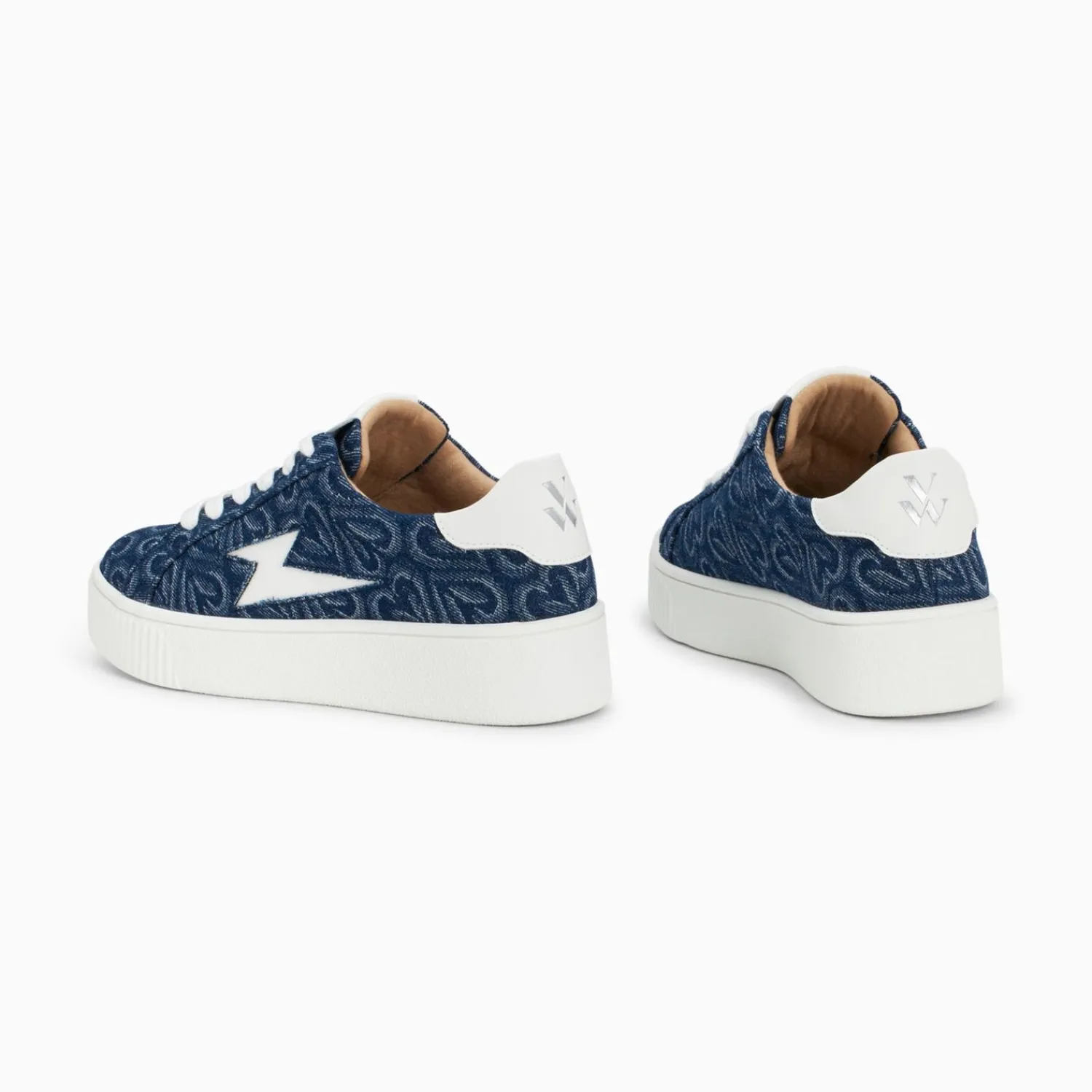 Vanessa Wu Sneakers>Baskets Eclair Enola Denim Coeur A Lacets