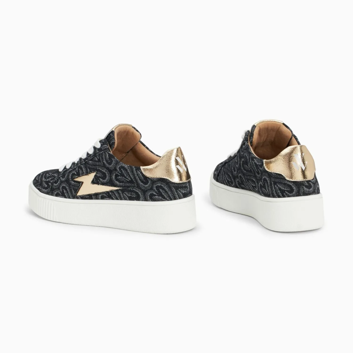 Vanessa Wu Sneakers>Baskets Eclair Enola Noir Coeur A Lacets