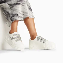 Vanessa Wu Sneakers>Baskets Eclair Eve Blanc Et Argent A Plateforme